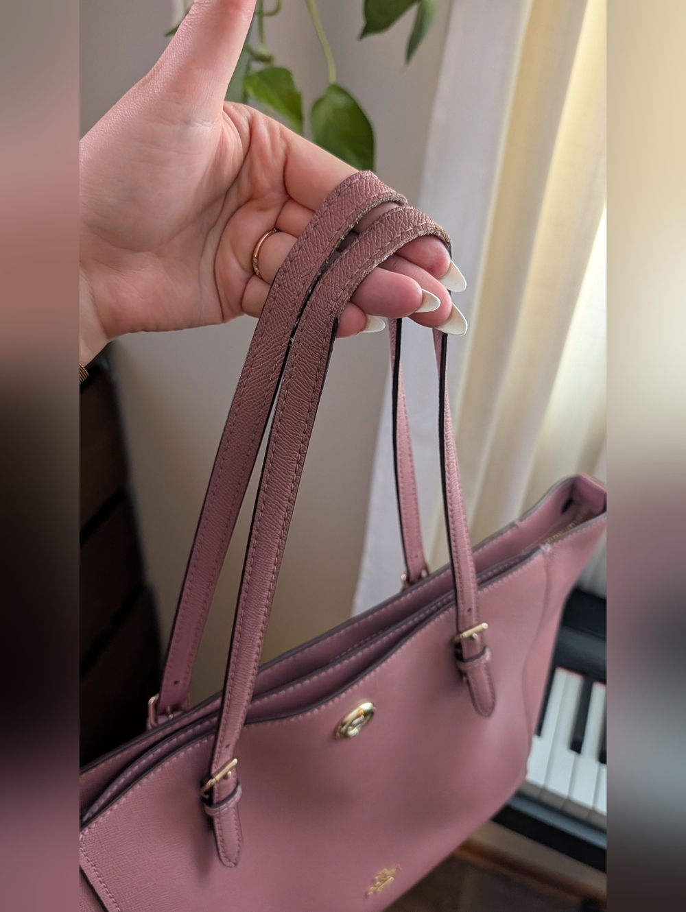 Pink Coach Turnlock Tote - Picture 4 of 8